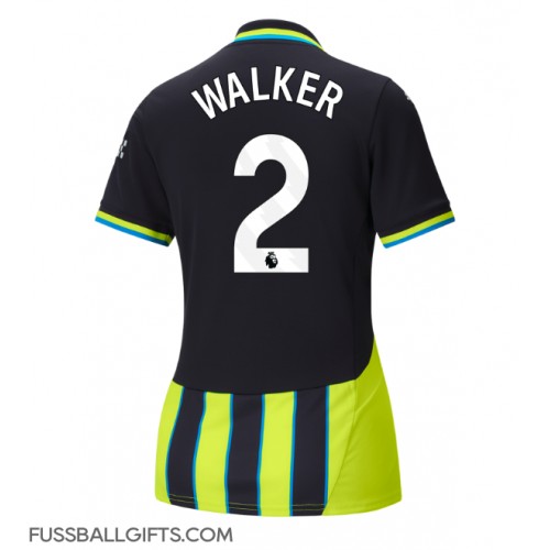 Manchester City Kyle Walker #2 Fußballbekleidung Auswärtstrikot Damen 2024-25 Kurzarm